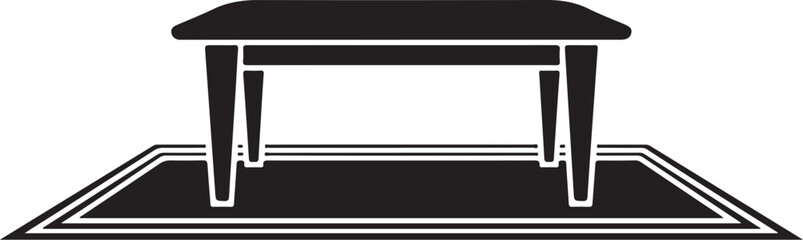 Fototapeta premium Black table on black mat with white outlines
