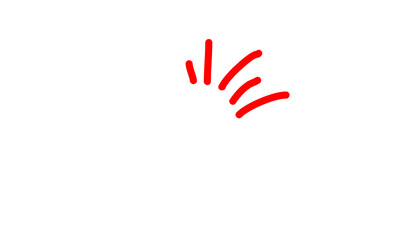 Obraz premium Red Hand Drawn Emphasis Lines Isolated on Black Background – Attention Highlight Symbol PNG
