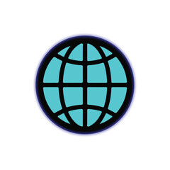 Naklejka premium Earth globe icon vector illustration representing global internet network and world business concept