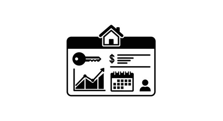 Fototapeta premium Comprehensive Real Estate Property Management and Investment Planning Dashboard Icon