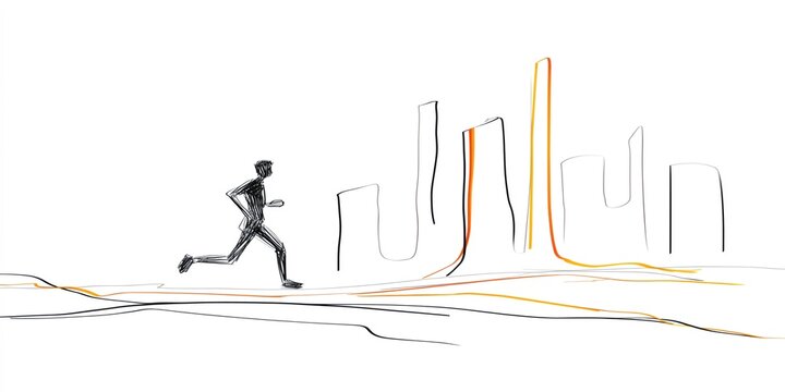 Man running in the city