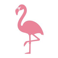 Pink flamingo silhouette standing on one leg