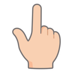 Obraz premium Filled Outline Hand With Index Finger Up App Icon for Mobile Interface