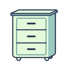 Isometric Filing Cabinet Storage Unit App Icon for Office Interface