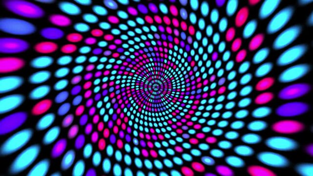 Flashing neon pink, purple and cyan colors small multiple circle led light lamps
