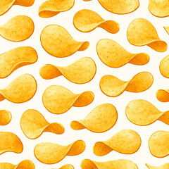 Potato Chips Seamless Snack Pattern