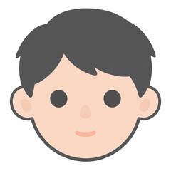 Fototapeta premium Young Boy Face Profile UI Icon for App Interface