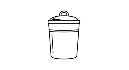 Simple line art icon of a lidded garbage bin