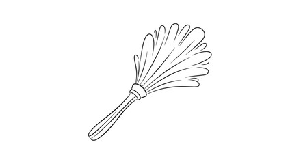 Simple outline drawing of a feather duster © musa