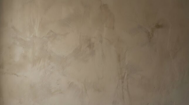 Warm beige limewash plaster wall texture with organic brush strokes and copy space