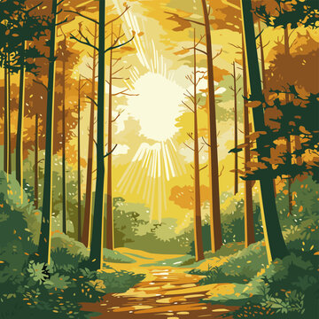 autumn landscape with trees