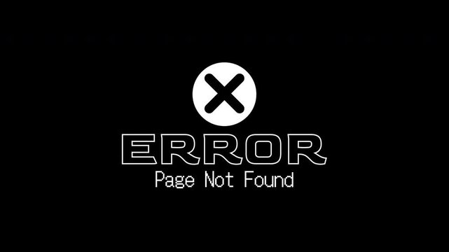 Error text message on a black background. Suitable for website design, error pages, web development concepts and digital projects.