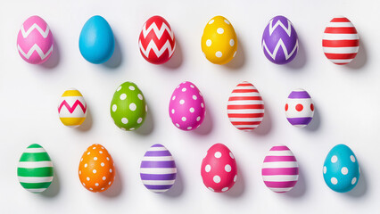 Vibrant easter eggs decorated for easter sunday celebrations