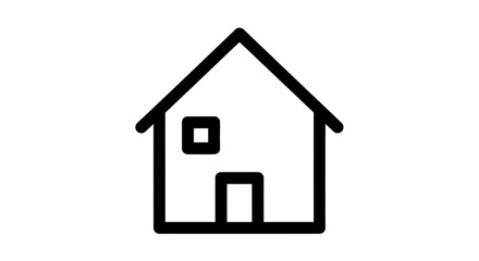 Fototapeta premium Minimalist black and white line drawing of a simple house with a window