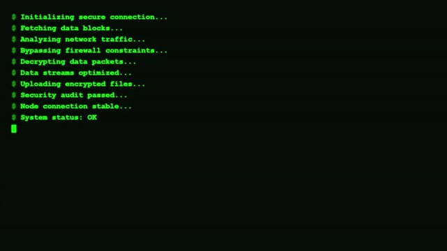 Futuristic AI System Interface and Retro Green Coding Terminal Data Processing.