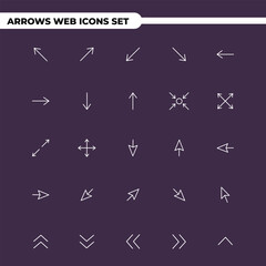 Vector illustration UI Arrows Web Icons Set