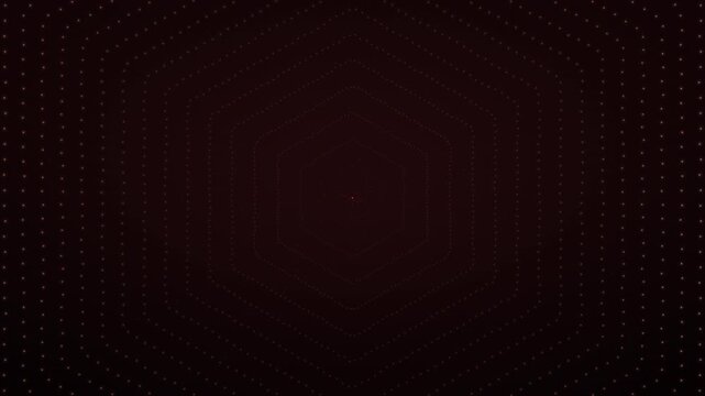 Rings pulse and drift in layered reds and maroons over darkness