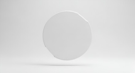 white circle shape on white background, abstract design