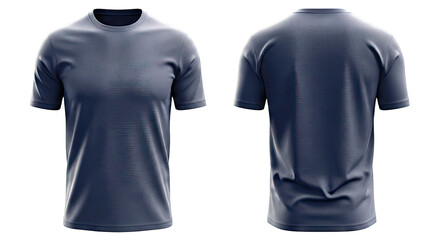 Dark Blue T-Shirt Mockup (Front and Back View)