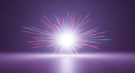 Fototapeta premium abstract light burst, energy explosion, digital art, purple background