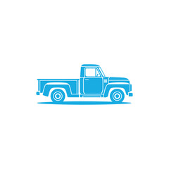 Fototapeta premium Blue pickup truck silhouette vehicle