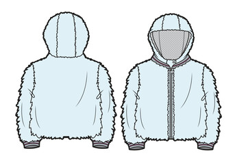 Girls fleece jackets vector design technical illustration by adobe illustrator. © Clothing Design