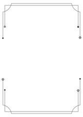 ミニマルなラインが重なったフレーム縦型　モノクロ