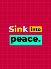 Sink into peace vibrant text on a red grid Ideal for mindfulness wellness and positive living