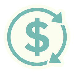 Obraz premium Circular Dollar Sign with Arrows UI Icon for Financial Dashboard