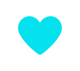 Filled Cyan Heart Icon for App UI