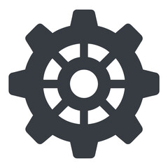 Obraz premium Filled Gear With Cutout Segments Vector Icon for App UI