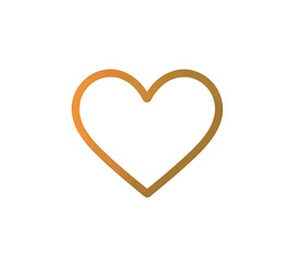 Gold Gradient Heart Outline UI Icon for App Interface