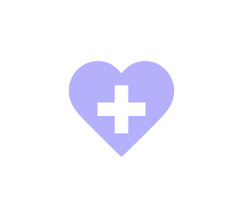 Obraz premium Heart With Plus Medical Icon for App UI