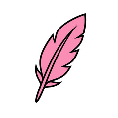 Obraz premium Pink Feather Vector Icon for App UI