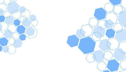 Abstract blue hexagon shape for frame illustration design