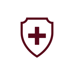Obraz premium Shield with Medical Cross Icon for App UI