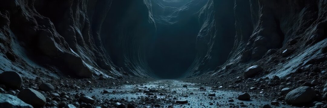 Dark, gritty pit background texture with rough, uneven surfaces and deep shadows  Ideal for grunge, industrial, or dystopian themes  Provides a sense of depth and decay , pit, surface