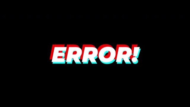 Error text highlighted in glitching red and blue effect, perfect for techthemed design projects or illustrating digital malfunctions creatively.