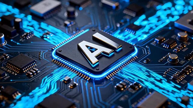 AI chip on circuit board