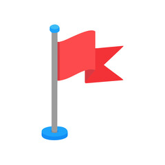 A 3d vector illustration of a blank red and blue arrow signpost on a street crossroad serving as a business direction pointer and travel destination guide