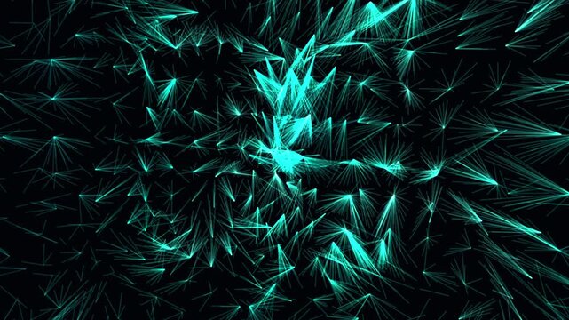 A vast 3D neural webbing of 12,500 interconnected linear splines. Fluid, proximity-based dynamic connections. Mathematically perfect seamless loop. Code-driven exact loop for zero-glitch backgrounds.