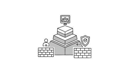 Obraz premium Layered Security System with User Access and Protection.