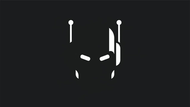 Minimalist Iron Man Mask Silhouette Icon Design.