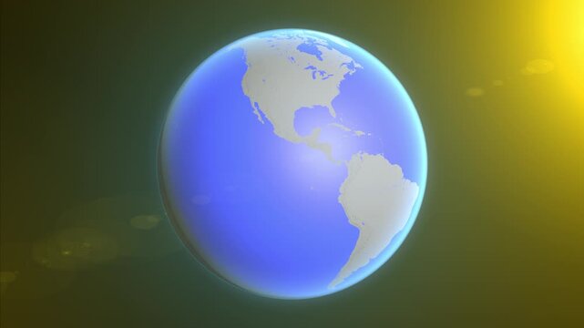The animation shows a graphic representation of the earth and highlights the location and map of Bermuda colored red.