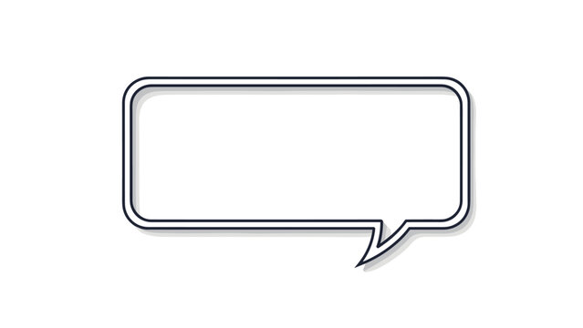 Clean rounded rectangular speech bubble icon with a subtle drop shadow effect, perfect for digital communication and interface design.