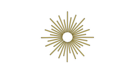 Obraz premium Golden Sunburst Wall Art - Radiant Starburst Decoration, Modern Abstract Design