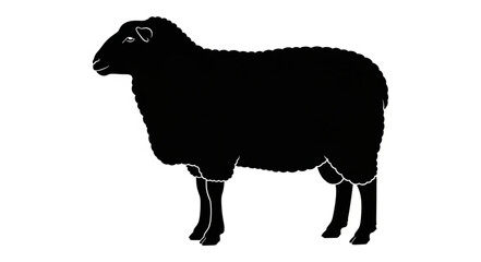 Black Sheep Silhouette Standing Alone. © milah