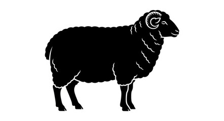 Black Sheep Silhouette Standing Profile. © milah