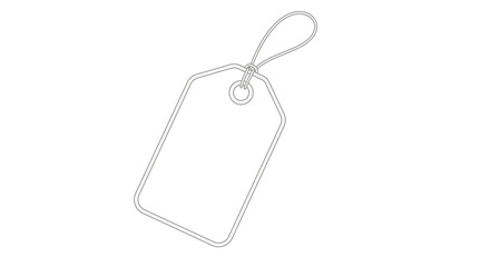 Fototapeta premium Blank Price Tag Hanging with String, Retail Label Mockup, Isolated on White Background