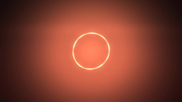 Glowing red circle pulses within dark gradient